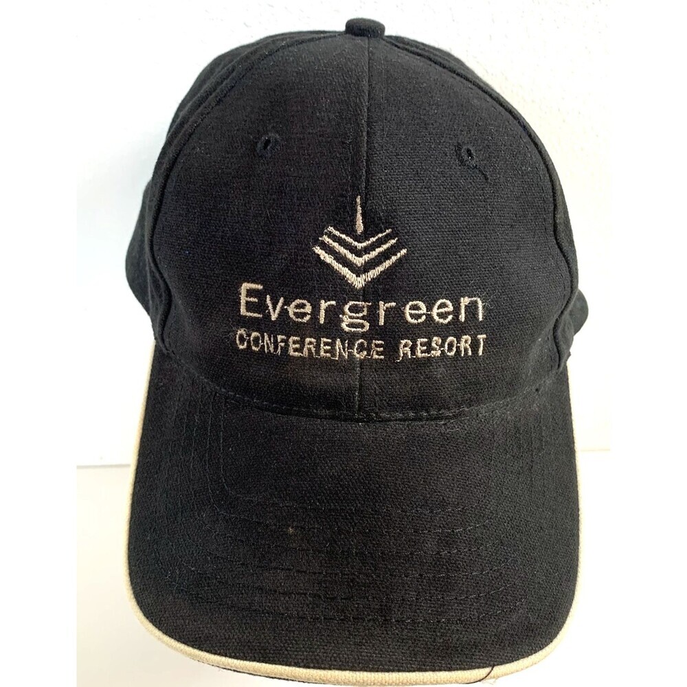 Lead Shots Baseball Cap Evergreen Conference Resort Black Tan Trim VTG